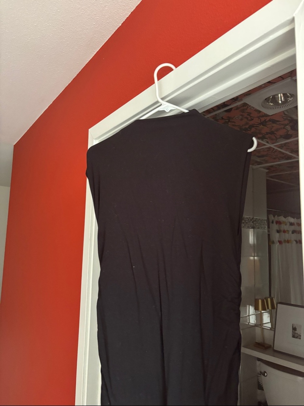 a new day Black Crewneck Ruched Dress